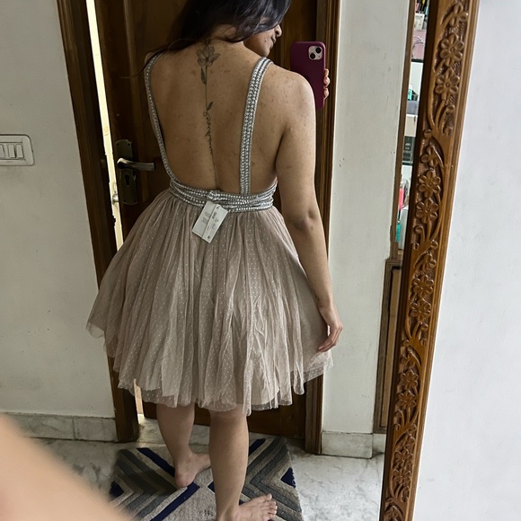 ASOS Tulle Strappy Embellished Mini Skater Dress - Picture 6 of 6